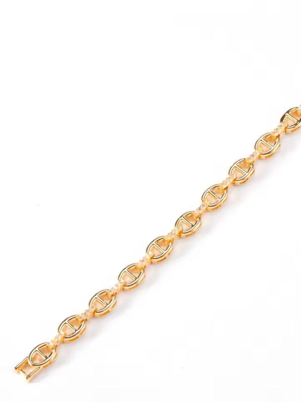 Oval Coffee Bean Fashion H-link 18K Gold Plated Cuff Bracelet Women's Adjustable - Picture 8 of 8